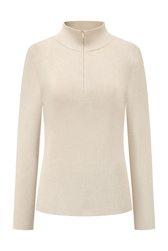 SWAYING 25 Early Autumn Stand Collar Zipper Sports Top Sweater SW-SW25PF1T08C1-XING Apricot
